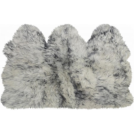 Palacedesigns 3 x 5 ft. Natural Sheepskin Area Rug - Gray Ombre PA3091267